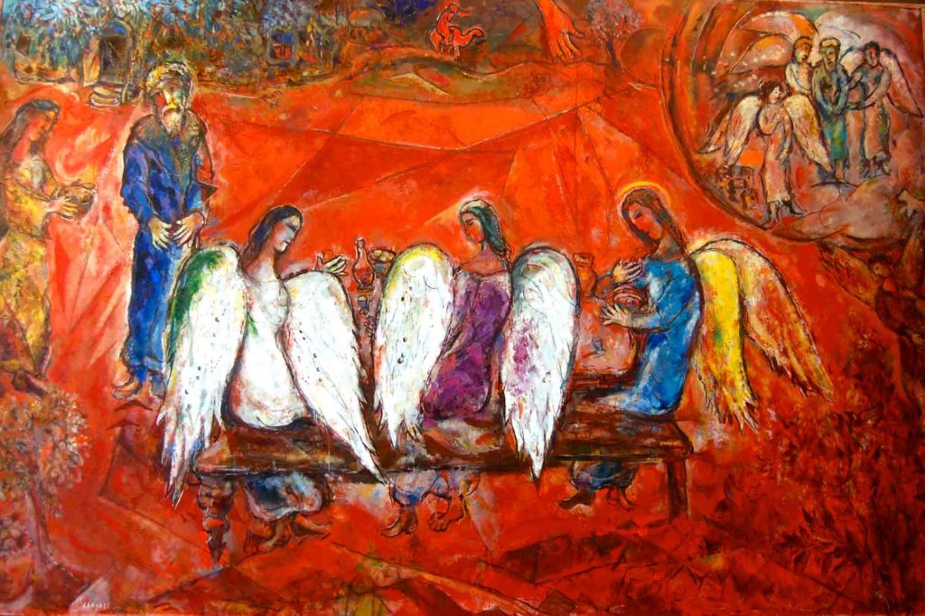 Abramo e i tre angeli - Marc Chagall